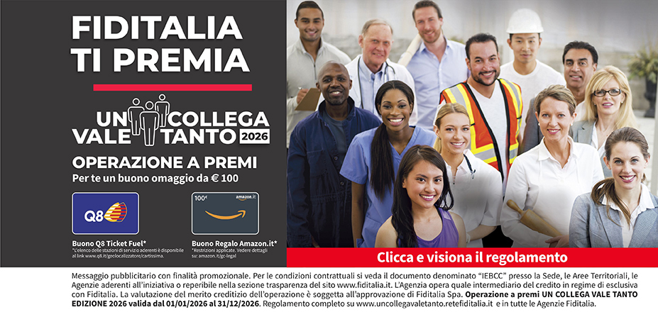 Agenzia CIKKUESSE di Bruscaglioni Francesca Fiditalia | Firenze | Fiditalia ti premia - Vinci un buono omaggio da €100. Operazione a premi. Clicca e visiona il regolamento. Operazione a premi UN COLLEGA VALE TANTO 2025 valida dal 01/01/2025 al 31/12/2025. Regolamento completo www.uncollegavaletanto.retefiditalia.it