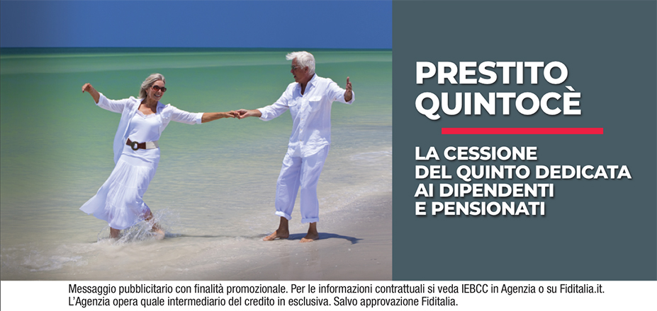 Agenzia CIKKUESSE di Bruscaglioni Francesca Fiditalia | Firenze | Cessione del Quinto Quintocè - Un consulente dedicato per i progetti di dipendenti e pensionati. Messaggio pubblicitario con finalità promozionale. Per le informazioni contrattuali si veda IEBCC in Agenzia o su Fiditalia. it. L’Agenzia opera quale intermediario del credito in esclusiva. Salvo approvazione Fiditalia.